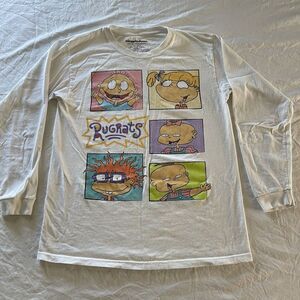 Nickelodeon Rugrats Long‎ Sleeve Crewneck Graphic T-Shirt White Size Medium